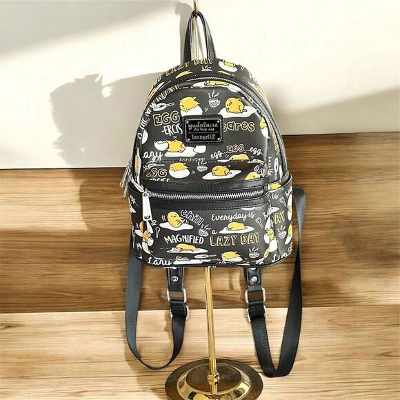 Rare Sanrio‎ Gudetama x Loungefly Mini Backpack in black colorway. main image 12